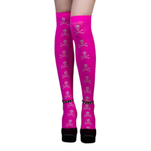 Carica l&#39;immagine nel visualizzatore di Gallery, Calze Compressori con Design Festivi per Halloween -Scheletro rosa - Ozerty
