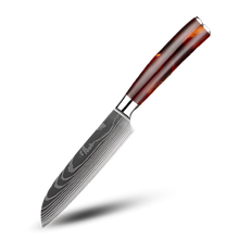 Carica l&#39;immagine nel visualizzatore di Gallery, Coltelli giapponesi della serie Terra di fuoco -Coltello Santoku 12 cm - Ozerty
