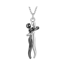 Carica l&#39;immagine nel visualizzatore di Gallery, Collana per coppia Abbraccio d&#39;Amore -Nero - Ozerty
