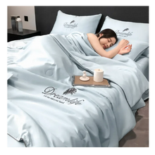 Carica l&#39;immagine nel visualizzatore di Gallery, Copripiumino in morbida seta di ghiaccio -Grigio Argento/150X200 cmGrigio Argento/180X220 cmGrigio Argento/200X230 cm - Ozerty
