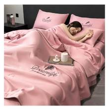 Carica l&#39;immagine nel visualizzatore di Gallery, Copripiumino in morbida seta di ghiaccio -Rosa tenue/150X200 cmRosa tenue/180X220 cmRosa tenue/200X230 cm - Ozerty
