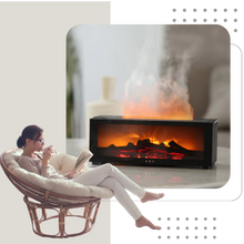 Carica l&#39;immagine nel visualizzatore di Gallery, Diffusore di Oli Essenziali a LED con Simulazione di Camino - Ozerty

