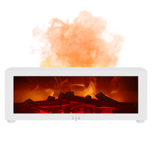 Carica l&#39;immagine nel visualizzatore di Gallery, Diffusore di Oli Essenziali a LED con Simulazione di Camino -Bianco - Ozerty
