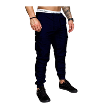 Carica l&#39;immagine nel visualizzatore di Gallery, Pantaloni cargo slim fit da uomo -Blu scuro/MBlu scuro/LBlu scuro/XLBlu scuro/XXLBlu scuro/3XLBlu scuro/4XLBlu scuro/5XL - Ozerty
