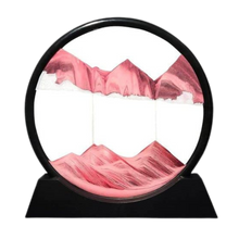 Carica l&#39;immagine nel visualizzatore di Gallery, Quadro Ipnotico di Sabbia in Movimento -Rosa con cornice nera/25 x 26 cm Rosa con cornice nera/18 x 19 cm - Ozerty
