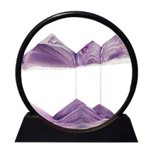 Carica l&#39;immagine nel visualizzatore di Gallery, Quadro Ipnotico di Sabbia in Movimento -Viola con cornice nera/25 x 26 cm Viola con cornice nera/18 x 19 cm - Ozerty
