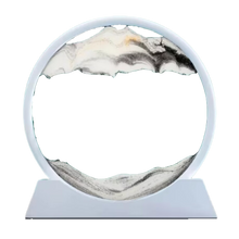 Carica l&#39;immagine nel visualizzatore di Gallery, Quadro Ipnotico di Sabbia in Movimento -Bianco con cornice bianca/18 x 19 cmBianco con cornice bianca/25 x 26 cm  - Ozerty
