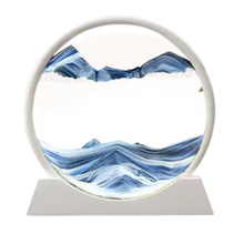 Carica l&#39;immagine nel visualizzatore di Gallery, Quadro Ipnotico di Sabbia in Movimento -Blu con cornice bianca/18 x 19 cmBlu con cornice bianca/25 x 26 cm  - Ozerty
