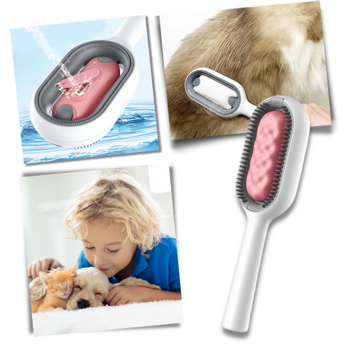 Pettine da toelettatura per animali domestici con serbatoio dell'acqua - Ozerty