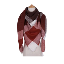 Carica l&#39;immagine nel visualizzatore di Gallery, Sciarpa in cashmere a quadri effetto mohair -Bucarest - Ozerty
