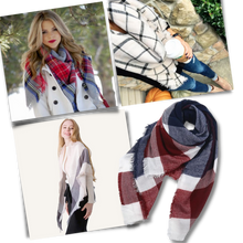 Carica l&#39;immagine nel visualizzatore di Gallery, Sciarpa in cashmere a quadri effetto mohair - Ozerty
