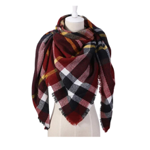 Carica l&#39;immagine nel visualizzatore di Gallery, Sciarpa in cashmere a quadri effetto mohair -Lussemburgo - Ozerty
