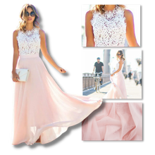 Carica l&#39;immagine nel visualizzatore di Gallery, Abito in chiffon con pizzo dallo stile prairie chic - Ozerty
