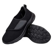 Carica l&#39;immagine nel visualizzatore di Gallery, Scarpe per diabetici con Sollievo rapido per i talloni -Nero Largo - Ozerty
