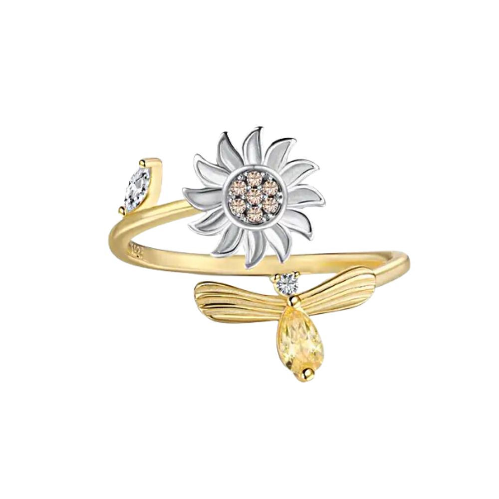Anello Girasole rotante -Oro - Ozerty