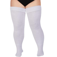 Carica l&#39;immagine nel visualizzatore di Gallery, Calze alte da donna con punta rinforzata -Bianco - Ozerty
