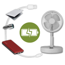 Carica l'immagine nel visualizzatore di Gallery, Ventilatore portatile con ricarica USB - Ozerty
