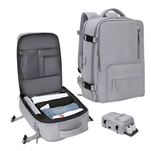 Carica l'immagine nel visualizzatore di Gallery, Zaino da viaggio impermeabile con ricarica USB -Grigio - Ozerty
