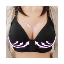 Carica l&#39;immagine nel visualizzatore di Gallery, Reggiseno push up senza fili per taglie forti -Pizzo nero - Ozerty

