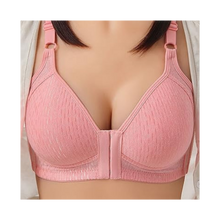 Carica l&#39;immagine nel visualizzatore di Gallery, Reggiseno push up senza fili per taglie forti -Cotone piqué Rosa  - Ozerty
