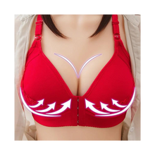 Carica l&#39;immagine nel visualizzatore di Gallery, Reggiseno push up senza fili per taglie forti -Pizzo rosso - Ozerty

