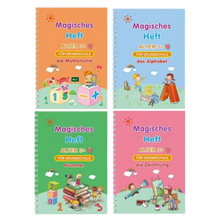 Carica l&#39;immagine nel visualizzatore di Gallery, Quaderni di Pratica con Solchi Scrivibili e Cancellabili -Tedesco 4 Libri - Ozerty
